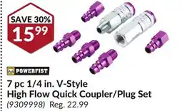 Princess Auto 7 pc 1/4 in. V-Style High Flow Quick Coupler/Plug Set offer