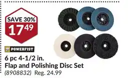 Princess Auto 6 pc 4-1/2 in. Flap and Polishing Disc Set offer