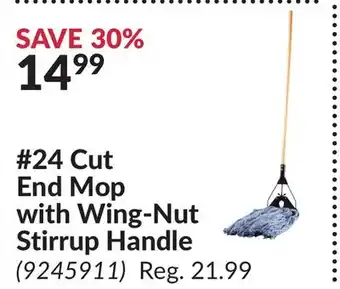Princess Auto 24 Cut End Mop with Wing-Nut Stirrup Handle offer