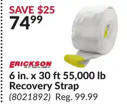 Princess Auto 6 in. x 30 ft 55, 000 lb Recovery Strap offer