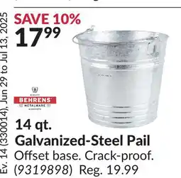 Princess Auto 14 qt. Galvanized-Steel Pail offer