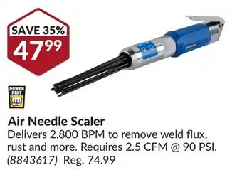Princess Auto Air Needle Scaler offer