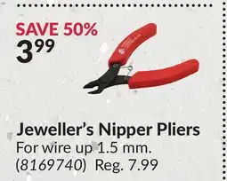 Princess Auto Jeweller's Nipper Pliers offer
