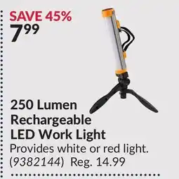 Princess Auto 250 Lumen Rechargeable LED Work Light offer