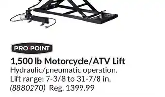 Princess Auto 1,500 lb Motorcycle/ATV Li offer