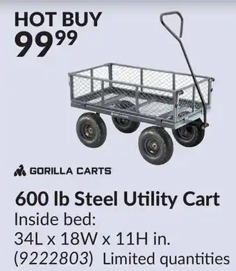 Princess Auto 600 lb Steel Utility Cart offer