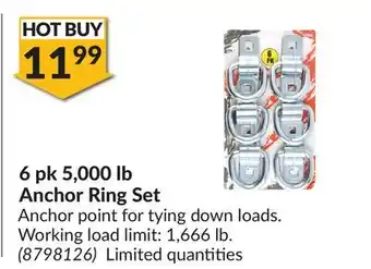 Princess Auto 6 pk 5,000 lb Anchor Ring Set offer