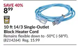 Princess Auto 10 ft14/3 Single-Outlet Block Heater Cord offer