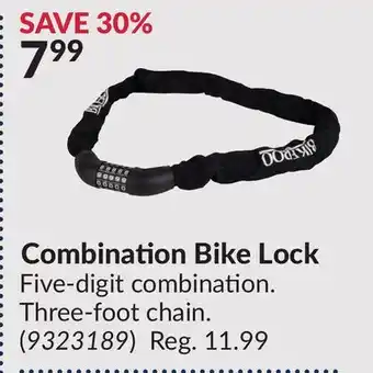 Princess Auto Combination Bike Lock offer