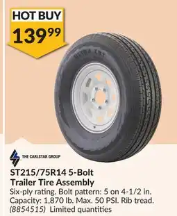 Princess Auto ST215/75R14 5-Bolt Trailer Tire Assembly offer