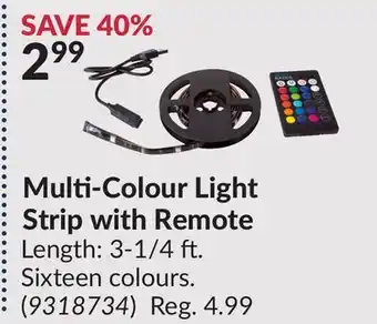Princess Auto Multi-Colour Light Strip with Remote offer