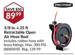 Princess Auto 3/8 in. x 25 Retractable Open Air Hose Reel offer