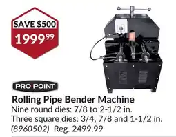 Princess Auto Rolling Pipe Bender Machine offer