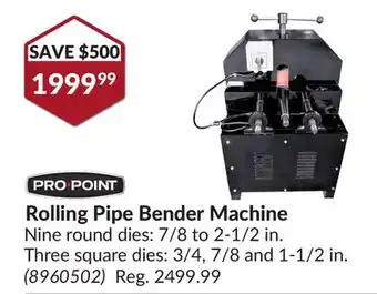 Princess Auto Rolling Pipe Bender Machine offer