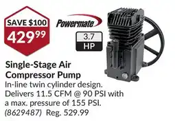 Princess Auto Single-Stage Air Compressor Pump offer