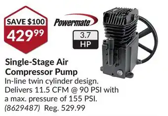 Princess Auto Single-Stage Air Compressor Pump offer