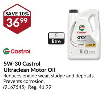 Princess Auto 5W-30 Castrol Ultraclean Motor Oil offer