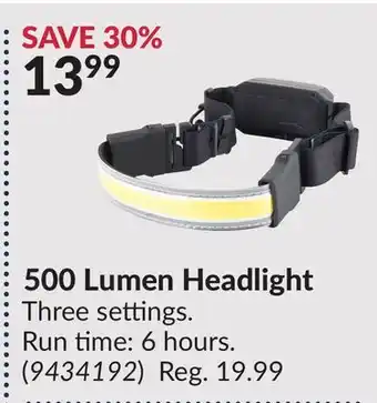 Princess Auto 500 Lumen Headlight offer