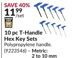 Princess Auto 10 pc T-Handle Hex Key Sets offer