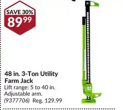 Princess Auto 48 in. 3-Ton Utility Farm Jack offer