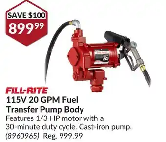 Princess Auto 115V 20 GPM Fuel Transfer Pump Body offer