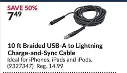 Princess Auto 10 ftBraided USB-A to Lightning Charge-and-Sync Cable offer