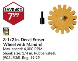 Princess Auto 3-1/2 in. Decal Eraser Wheel with Mandrel offer