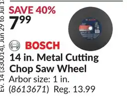 Princess Auto 14 in. Metal Cutting Chop Saw Wheel offer