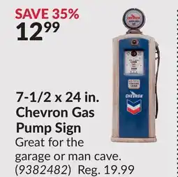 Princess Auto 7-1/2 x 24 in. Chevron Gas Pump Sign offer