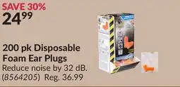 Princess Auto 200 pk Disposable Foam Ear Plugs offer