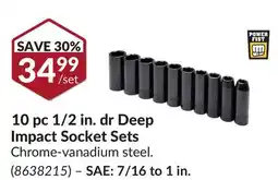 Princess Auto 10 pc 1/2 in. dr Deep Impact Socket Sets offer