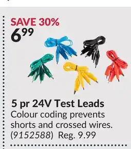 Princess Auto 5 pr 24V Test Leads offer
