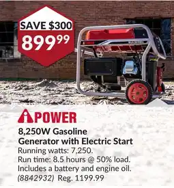 Princess Auto 8,250W Gasoline Generator with Electric Start offer