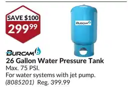 Princess Auto 26 Gallon Water Pressure Tank offer