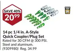Princess Auto 14 pc 1/4 in. A-Style Quick Coupler/Plug Set offer