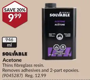 Princess Auto Acetone offer