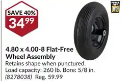 Princess Auto 4.80 x 4.00-8 Flat-Free Wheel Assembly offer