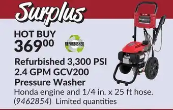 Princess Auto Refurbished 3,300 PSI 2.4 GPM GCV200 Pressure Washer offer