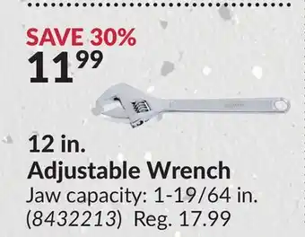 Princess Auto 12 in. Adjustable Wrench offer