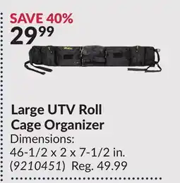 Princess Auto Large UTV Roll Cage Organizer offer