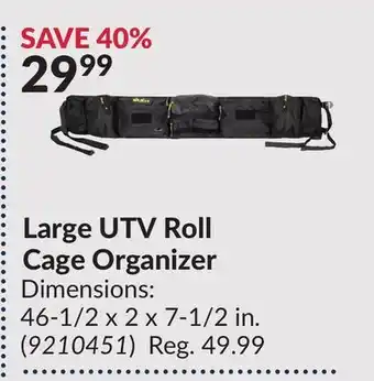 Princess Auto Large UTV Roll Cage Organizer offer