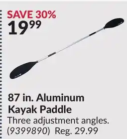 Princess Auto 87 in. Aluminum Kayak Paddle offer
