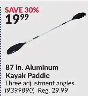 Princess Auto 87 in. Aluminum Kayak Paddle offer