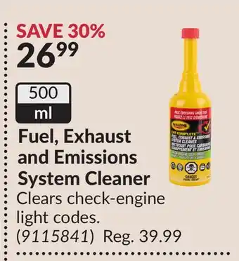 Princess Auto Fuel, Exhaust and Emissions System Cleaner offer