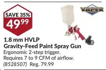 Princess Auto 1.8 mm HVLP Gravity-Feed Paint Spray Gun offer