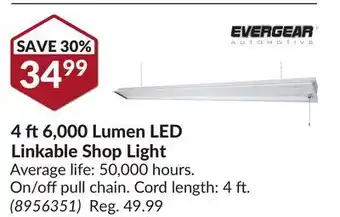 Princess Auto 4 ft6,000 Lumen LED Linkable Shop Light offer