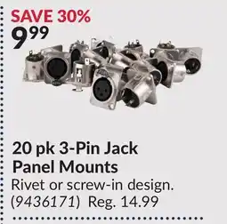 Princess Auto 20 pk 3-Pin Jack Panel Mounts offer