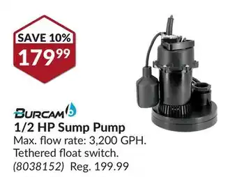 Princess Auto 1/2 HP Sump Pump offer