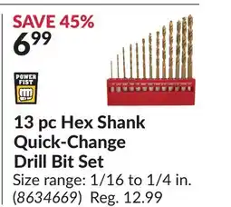 Princess Auto 13 pc Hex Shank Quick-Change Drill Bit Set offer