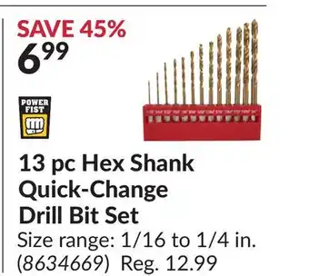 Princess Auto 13 pc Hex Shank Quick-Change Drill Bit Set offer